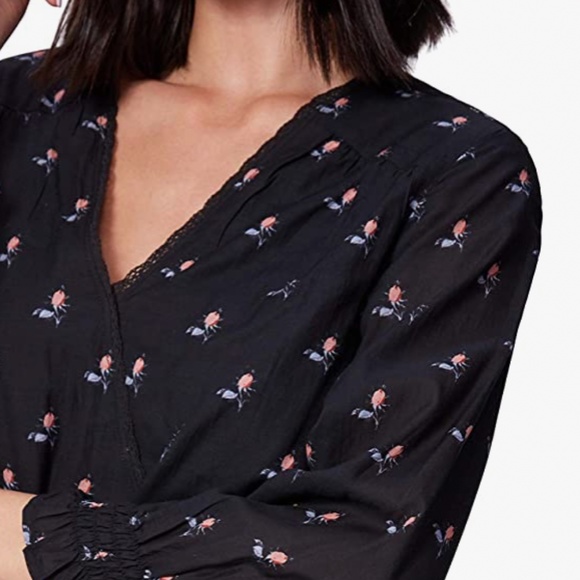 PAIGE Cristina Cotton Smocked Waist Mini Dress || Size: Small, Color: Black - Picture 4 of 6